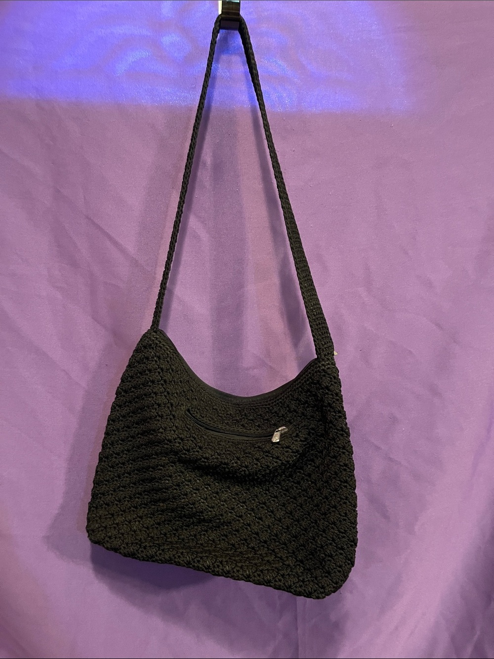 The Sak Black Crochet Shoulder Bag